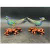Image 3 : Silver Filigree Cloisonné Bird Figurines