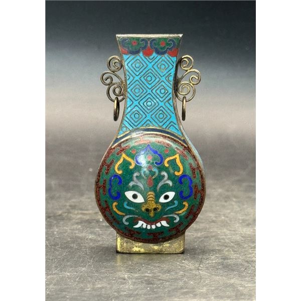 Cloisonné Vase with Mythical Beast Pattern