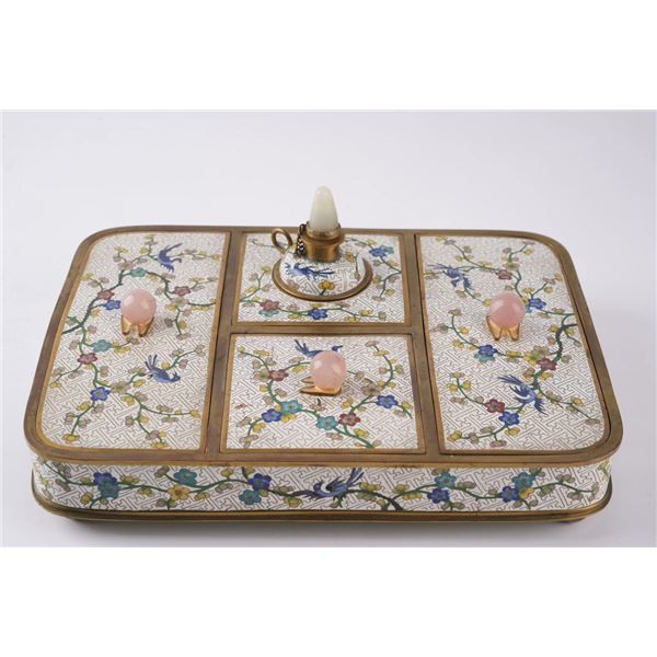 Qing Dynasty Cloisonné Smoking Set