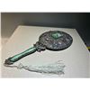 Image 1 : Silver Hand Mirror Inlaid with Jadeite
