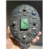Image 4 : Silver Hand Mirror Inlaid with Jadeite