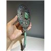 Image 5 : Silver Hand Mirror Inlaid with Jadeite