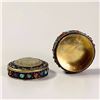 Image 7 : European-Returned Silver-Gilt Cloisonné Enamel Box with Ming Dynasty Hetian White Jade Carving of Sh