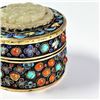 Image 9 : European-Returned Silver-Gilt Cloisonné Enamel Box with Ming Dynasty Hetian White Jade Carving of Sh