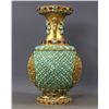 Image 4 : Gilt-Bronze Double-Handled Vase Inlaid with Turquoise