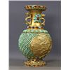 Image 5 : Gilt-Bronze Double-Handled Vase Inlaid with Turquoise