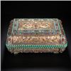 Image 1 : Gilt-Bronze Jeweled Casket with Engraved Phoenix Design