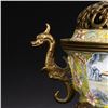 Image 3 : Gilt-Bronze Painted Enamel Censer with Twin Dragon Handles