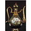 Image 6 : Cloisonné Enamel Ewer with Figural Panels on Copper Body