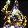 Image 2 : Gilded Copper Cloisonné Enamel Gourd Floral Vase