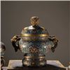 Image 6 : Qianlong Cloisonné Enamel Gilded Three-Piece Set