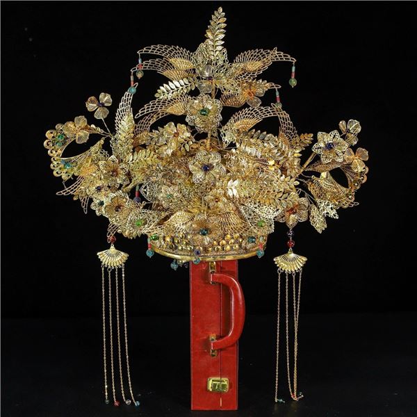 Collector's Gold-Plated Copper Handwoven Crown