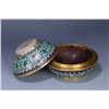 Image 3 : Cloisonné Enamel Inlaid with Hetian Jade Lidded Box