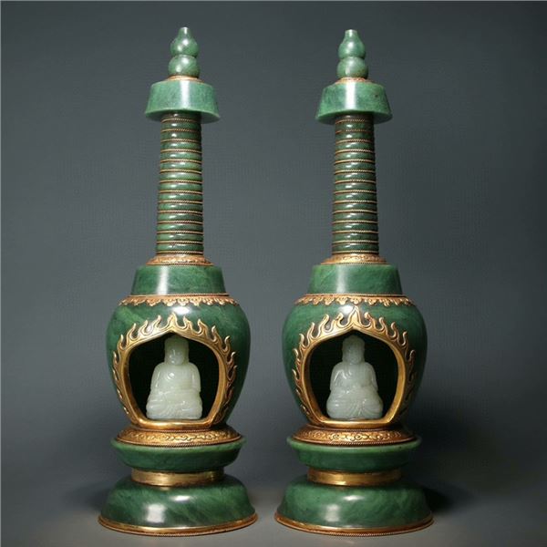 Hetian Jade Buddhist Pagoda from Xinjiang