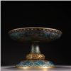 Image 1 : Cloisonné Enamel and Gilt Copper High-foot Plate with Branch Lotus Design