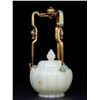 Image 2 : Hetian Jade Gilded Silver Handle Ram-Head Teapot