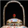 Image 3 : Gilded Copper Enamel-Decorated Flower-Patterned Kettle with Handle