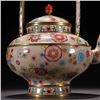 Image 6 : Gilded Copper Enamel-Decorated Flower-Patterned Kettle with Handle