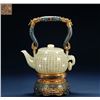 Image 1 : Hetian Jade Poetic Inscription Teapot with Handle