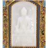 Image 7 : Filigree Gilt Inlaid Hetian Jade Triptych Buddha Screen