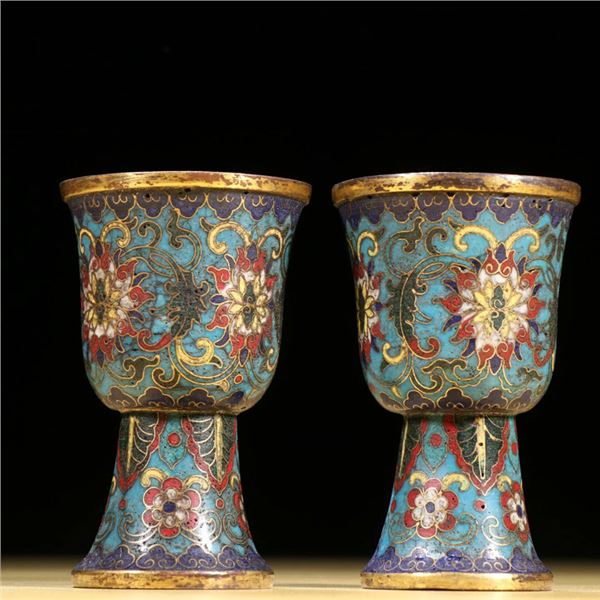 Gilded Cloisonné Wine Cups