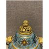 Image 2 : Cloisonné Enamel Incense Burner with Golden Beast Motifs