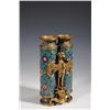 Image 6 : Cloisonné Enamel Double Vase with Golden Phoenix and Dragon Base