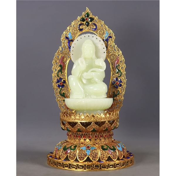 Hetian Jade Guanyin Statue
