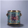 Image 1 : Qing Dynasty Cloisonné Enamel Beast-Eared Bucket Incense Burner