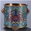 Image 4 : Qing Dynasty Cloisonné Enamel Beast-Eared Bucket Incense Burner
