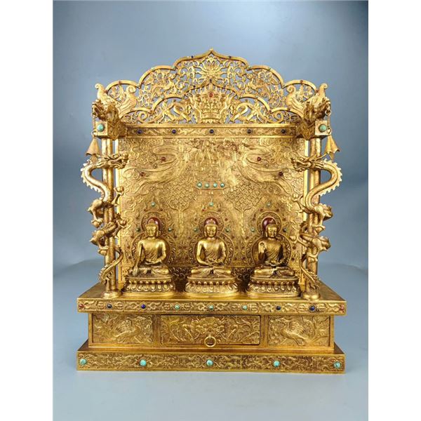 Gilt Bronze Buddha Shrine