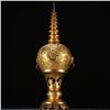Image 4 : Gilt-Bronze Reliquary Stupa with Lion-Mask Ring Handles