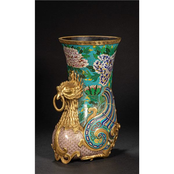 Cloisonné Enamel Phoenix-Form Zun