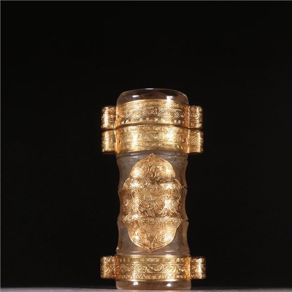 Rock Crystal Reliquary with Gold Mounts