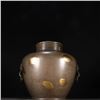 Image 1 : Pewter Tea Caddy with Parcel-Gilt Dots & Twin Ring Handles