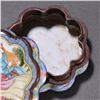 Image 4 : Painted-Enamel on Copper Figural Petal-Lobed Box