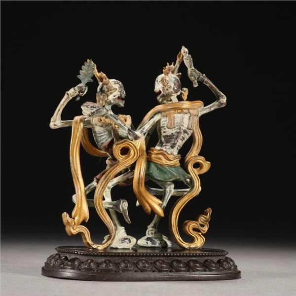 Gilt-Bronze Two-Principal Dance of the Cemetery (Shitālin)