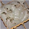 Image 2 : Hetian Jade Gold-inlaid Transparent Carved Boy with Fish Pendant