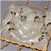Image 3 : Hetian Jade Gold-inlaid Transparent Carved Boy with Fish Pendant