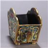 Image 3 : Gilt-Bronze Cloisonné Ingot-Shaped Censer
