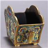 Image 6 : Gilt-Bronze Cloisonné Ingot-Shaped Censer