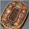 Image 2 : Gilt Silver Filigree & Cloisonné “Fasting” Plaque Pendant