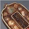 Image 5 : Gilt Silver Filigree & Cloisonné “Fasting” Plaque Pendant