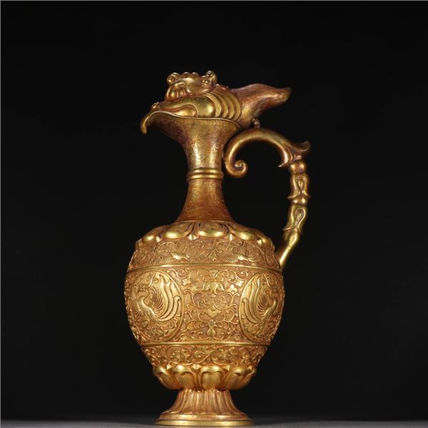 Bronze Gilded Phoenix-Head Ewer