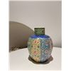 Image 2 : Copper-Body Painted Cloisonné Tea Canister with Floral Scrolls