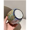 Image 9 : Copper-Body Painted Cloisonné Tea Canister with Floral Scrolls