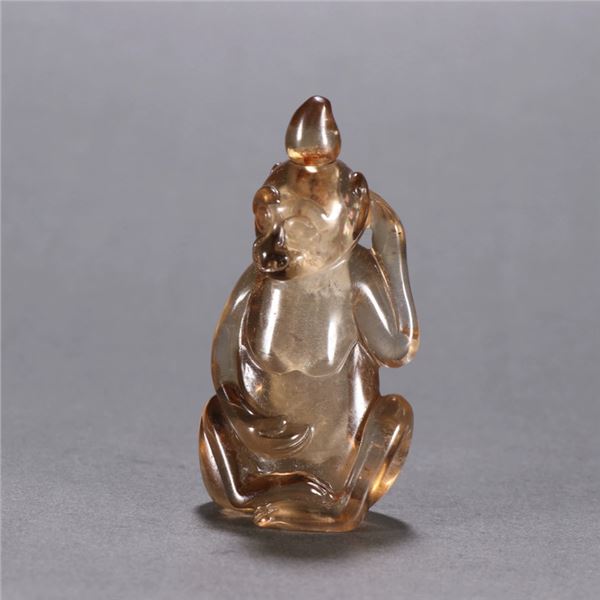 Tea Crystal Spiritual Monkey Snuff Bottle