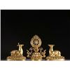 Image 1 : Bronze Gilt Pair of Deer Listening to Dharma Set