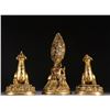 Image 2 : Bronze Gilt Pair of Deer Listening to Dharma Set
