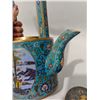 Image 5 : Cloisonné Enamel Window-Opening with Figures and Interlacing Floral Motif Kettle with Handle